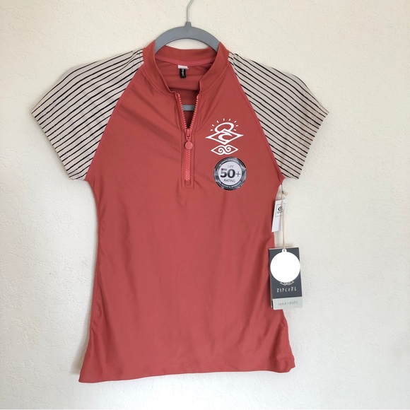 Rip Curl Swim New Rip Curl Rash Guard Xs 8 Short Sleeve Rashguard